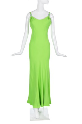 Lot 190 - A Gianni Versace day-glo lime crêpe dress, Spring-Summer 1996