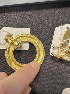 Lot 65 - Two pairs of Chanel hoop earrings, 1990s