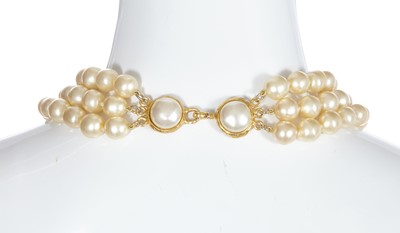 Lot 66 - A Chanel 'pearl' necklace and earrings set, 1980s