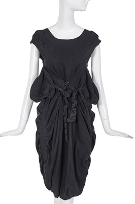 Lot 344 - A rare Vivienne Westwood black seersucker cotton dress, 'Hypnos' collection Spring-Summer 1984