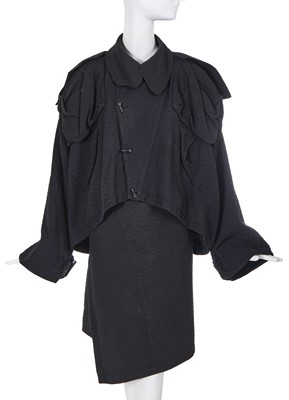 Lot 345 - A rare Vivienne Westwood black cloqué cotton ensemble, 'Hypnos' collection, Spring-Summer 1984