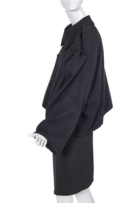Lot 345 - A rare Vivienne Westwood black cloqué cotton ensemble, 'Hypnos' collection, Spring-Summer 1984