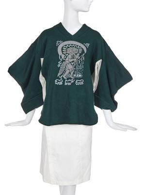 Lot 347 - A Westwood/McLaren green cotton jersey Keith Haring print jumper, 'Witches' Collection, Autumn-Winter 1983-84