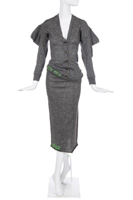 Lot 350 - A Westwood/McLaren grey wool jersey ensemble, 'Witches' collection, Autumn-Winter 1983-84