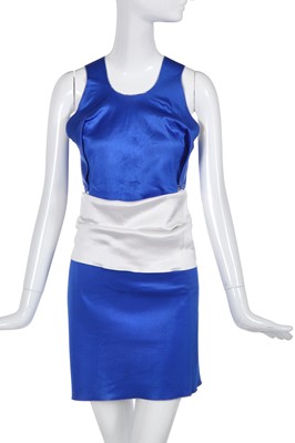 Lot 351 - A Vivienne Westwood blue nylon two-piece ensemble, 'Hypnos' collection, Spring-Summer 1984