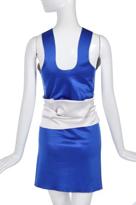 Lot 351 - A Vivienne Westwood blue nylon two-piece ensemble, 'Hypnos' collection, Spring-Summer 1984