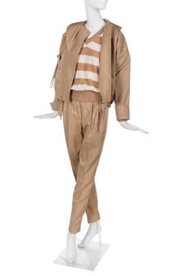 Lot 373 - A Bill Gibb tan cotton ensemble, circa 1977