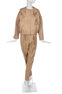 Lot 373 - A Bill Gibb tan cotton ensemble, circa 1977