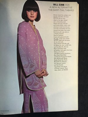 Lot 383 - A Bill Gibb lavender knitted ensemble, Spring-Summer 1976
