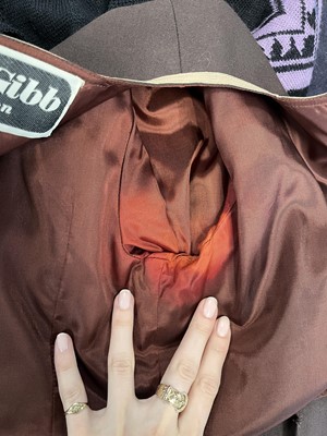 Lot 378 - A Bill Gibb brown wool ensemble, 1977