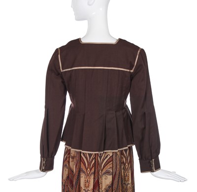 Lot 378 - A Bill Gibb brown wool ensemble, 1977