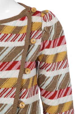 Lot 381 - A Bill Gibb multicoloured knit ensemble, probably Autumn-Winter 1975-76