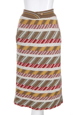 Lot 381 - A Bill Gibb multicoloured knit ensemble, probably Autumn-Winter 1975-76