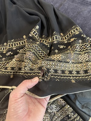 Lot 382 - A Bill Gibb hand-embroidered black ensemble, probably Autumn-Winter 1976-77