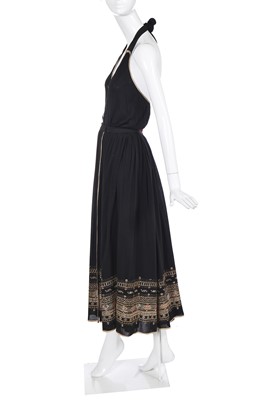 Lot 382 - A Bill Gibb hand-embroidered black ensemble, probably Autumn-Winter 1976-77
