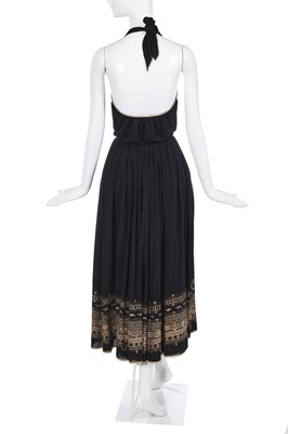 Lot 382 - A Bill Gibb hand-embroidered black ensemble, probably Autumn-Winter 1976-77