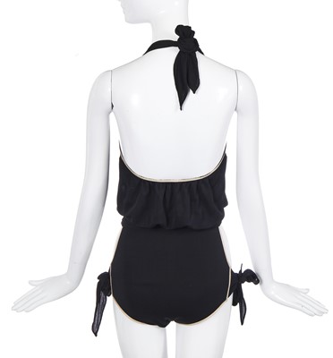 Lot 382 - A Bill Gibb hand-embroidered black ensemble, probably Autumn-Winter 1976-77