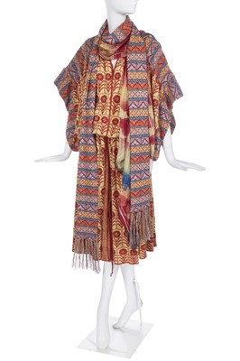 Lot 383 - A Bill Gibb multicoloured knit caftan/coat 1974-76