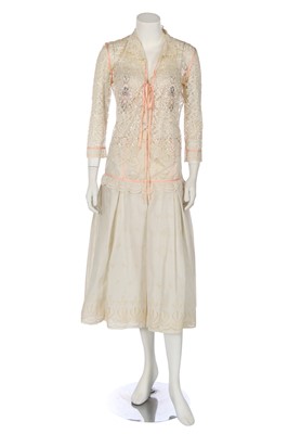 Lot 386 - A group of Bill Gibb white lace clothing, Spring-Summer 1976-77