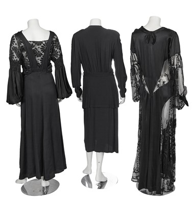 Lot 474 - Three black dresses, 1930s