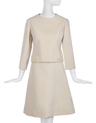 Lot 438 - A Christian Dior New York cream wool twill ensemble, 1960s