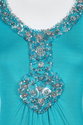 Lot 424 - A Loris Azzaro blue stretch jersey dress, 1970s