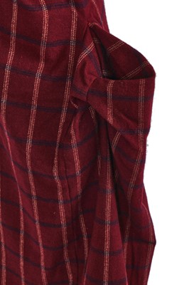 Lot 340 - A rare Vivienne Westwood burgundy checked wool suit, 'Clint Eastwood' collection, Autumn-Winter 1985-86