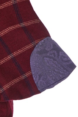 Lot 340 - A rare Vivienne Westwood burgundy checked wool suit, 'Clint Eastwood' collection, Autumn-Winter 1985-86