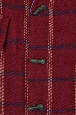 Lot 340 - A rare Vivienne Westwood burgundy checked wool suit, 'Clint Eastwood' collection, Autumn-Winter 1985-86