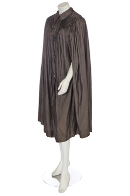 Lot 480 - A Burberrys dark brown silk cape, 1920s