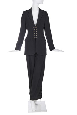 Lot 305 - A Jean Paul Gaultier black gabardine suit, circa 2000