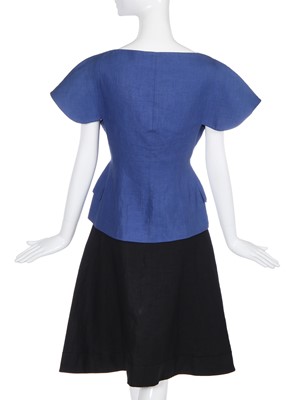 Lot 273 - A John Galliano linen ensemble, 'Greek Widows...' collection, Spring-Summer 1990