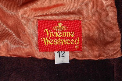 Lot 244 - A Vivienne Westwood grape-purple velvet complete ensemble, 'Time Machine' collection, Autumn-Winter 1988-89