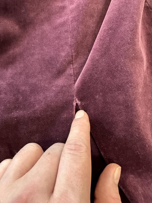 Lot 244 - A Vivienne Westwood grape-purple velvet complete ensemble, 'Time Machine' collection, Autumn-Winter 1988-89