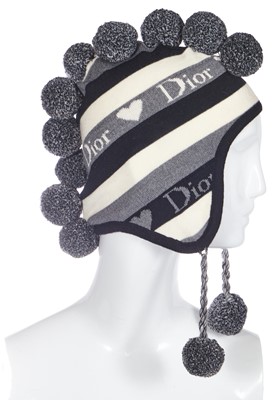 Lot 259 - A Christian Dior grey knit 'mohawk' hat, commercial collection, Autumn-Winter 2002-03