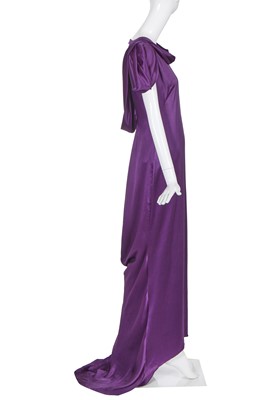 Lot 298 - An Alexander McQueen violet bias cut silk gown, 2009