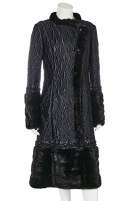 Lot 113 - A Valentino black silk satin and mink coat, 2010s