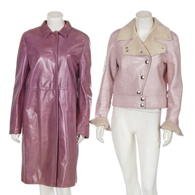 Lot 105 - Four designer purple leather jackets, 2010s