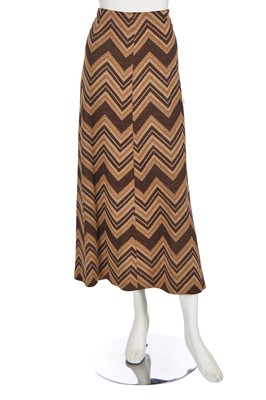 Lot 91 - A good Biba brown wool jersey and faux fur ensemble, circa 1973