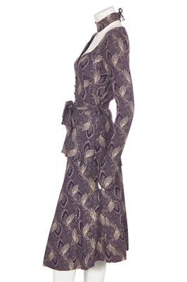 Lot 27 - A Biba printed purple and ivory flanesta ensemble, circa 1970