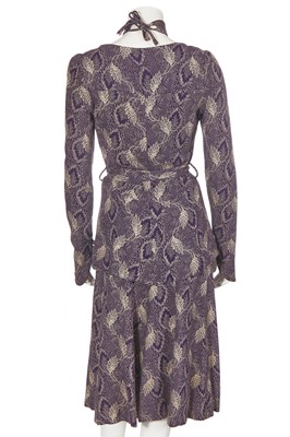 Lot 27 - A Biba printed purple and ivory flanesta ensemble, circa 1970