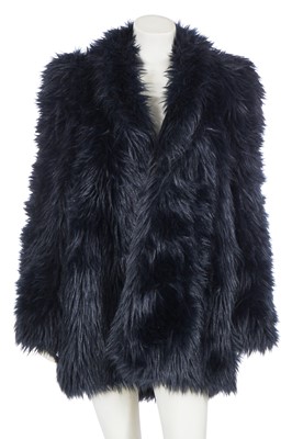 Lot 80 - A Biba blue faux fur coat, circa 1972