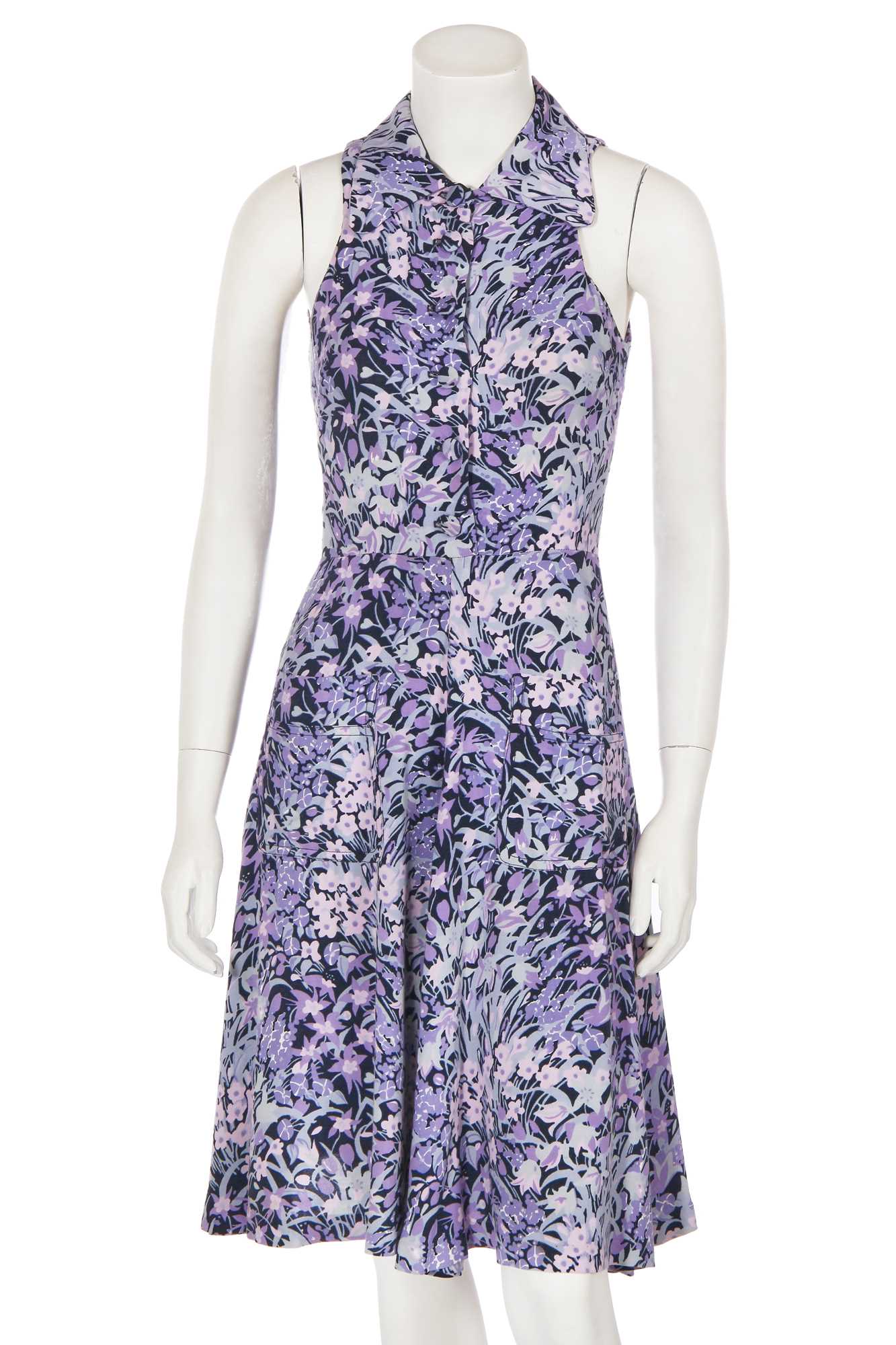 Lot 115 - A Biba floral printed cotton jersey sleeveless summer dress, circa 1974