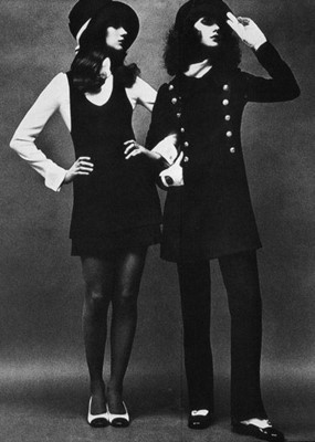 Lot 18 - A Biba navy slubbed rayon ensemble, 1969