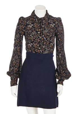 Lot 18 - A Biba navy slubbed rayon ensemble, 1969