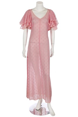 Lot 9 - A Biba pink muslin maxi dress, circa 1968