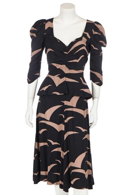 Lot 81 - A Biba printed cotton jersey 'dove' dress, circa 1972