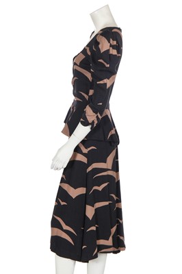 Lot 81 - A Biba printed cotton jersey 'dove' dress, circa 1972