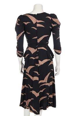 Lot 81 - A Biba printed cotton jersey 'dove' dress, circa 1972