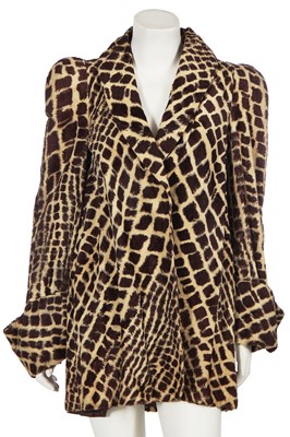 Lot 116 - A Biba faux giraffe swing-back coat, circa 1974